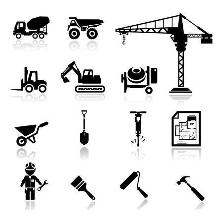Icons set constructionのイラスト素材