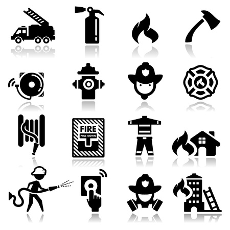 Icons set  fire departmentのイラスト素材