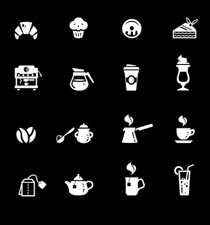 cafe Icons set White series のイラスト素材