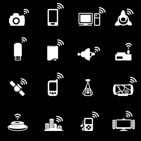 Mobile devices Icons set White series のイラスト素材