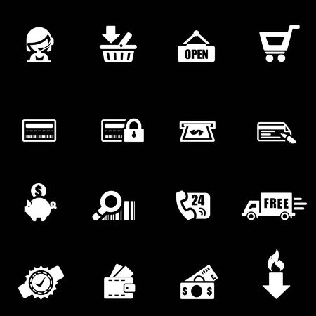 Shopping Icons set White series のイラスト素材