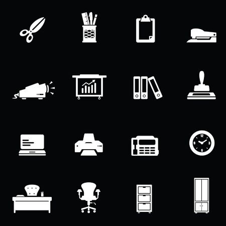 office Icons set White series のイラスト素材