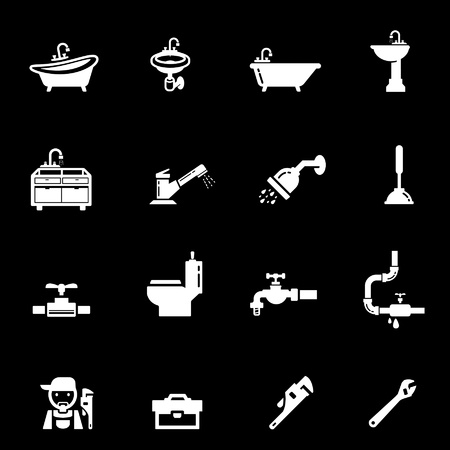 Plumbing Icons set White series のイラスト素材