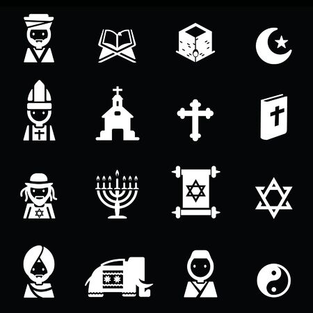 Religion Icons set White series のイラスト素材