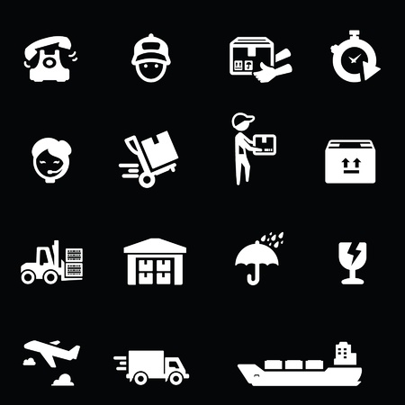 Shipping Icons set White series のイラスト素材
