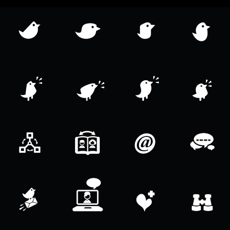 Network Icons set White series のイラスト素材