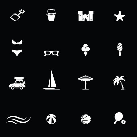 Summer Icons set White series のイラスト素材