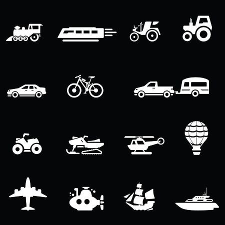 Transportation Icons set White series のイラスト素材