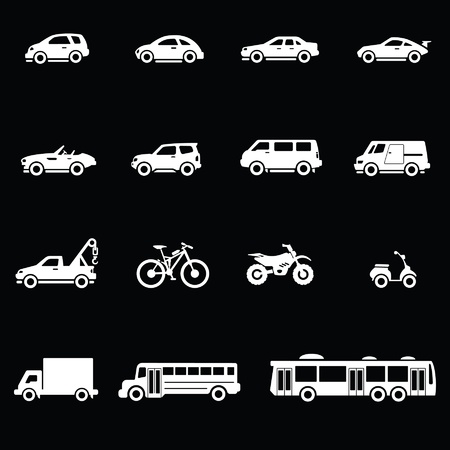 Vehicles Icons set White series のイラスト素材