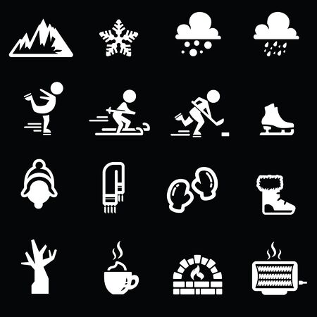 Winter Icons set White series のイラスト素材