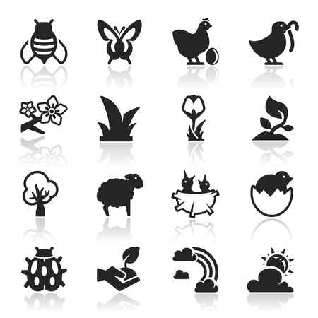 Spring icons set - Elegant seriesのイラスト素材