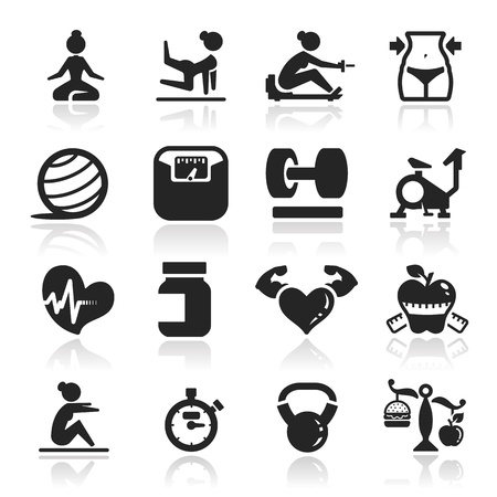 Fitness icons set - Elegant seriesのイラスト素材