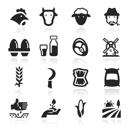 Farm icons set - Elegant seriesのイラスト素材