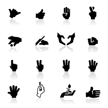 Hands icons set - Elegant seriesのイラスト素材