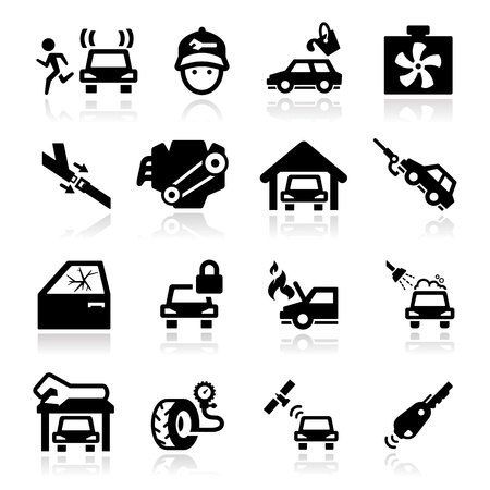 Auto Repairs Icons set Elegant seriesのイラスト素材