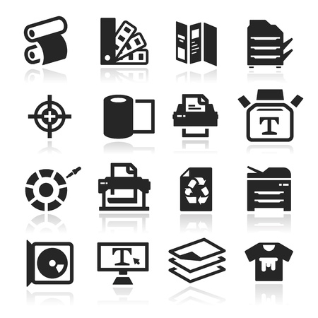 Print icons set - Elegant seriesのイラスト素材