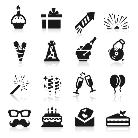 Birthday iconsのイラスト素材