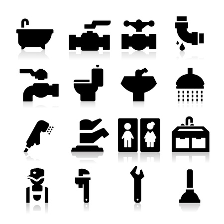 Plumbing iconsのイラスト素材