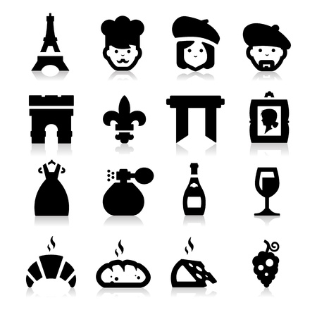 French Culture iconsのイラスト素材