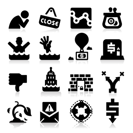 Business Failure Iconsのイラスト素材