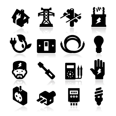electricity Iconsのイラスト素材