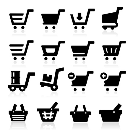 Shopping Cart Iconsのイラスト素材