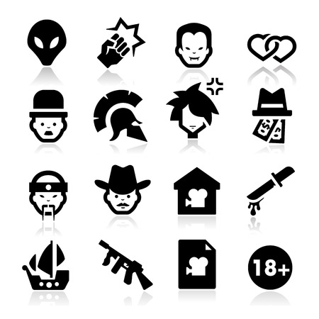 Movies Genres Iconsのイラスト素材
