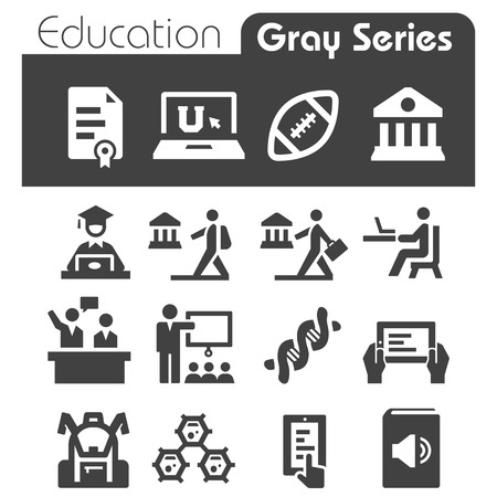Education Icons Gray Seriesのイラスト素材