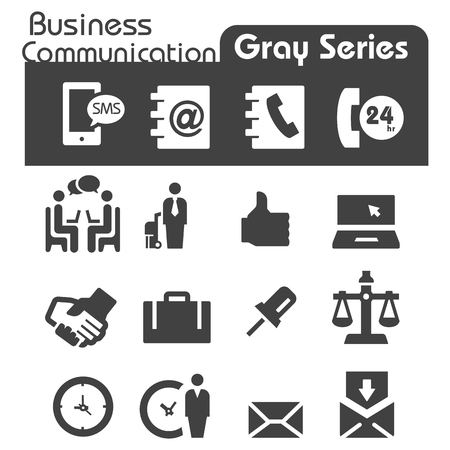 Business Communication Icons Gray Seriesのイラスト素材