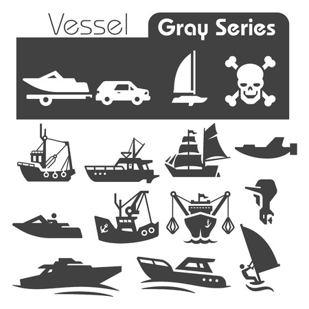 vessels Icons Gray Seriesのイラスト素材