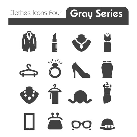 Clothes Icons Gray Series Four