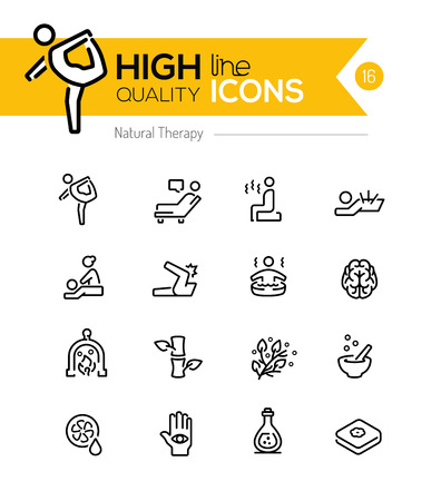 Natural Therapy line icons seriesのイラスト素材