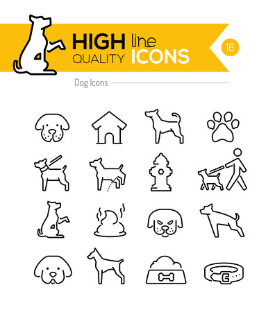 Dog Line Iconsのイラスト素材