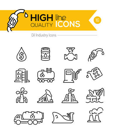 Oil Line Iconsのイラスト素材
