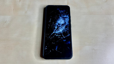 Broken screen on an electrical device for communication, cracks in the displays that interfere with...