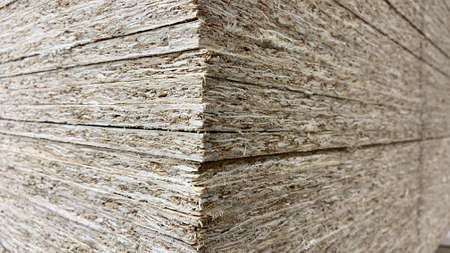 Workshop for the processing of wooden species, bars, boards, plywood lie in a warehouseの写真素材