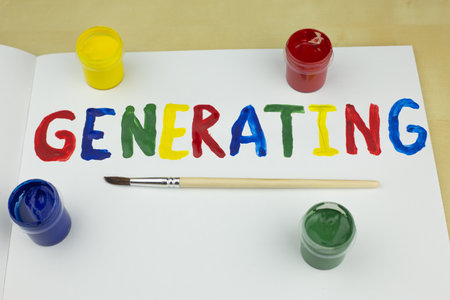 Generating an image on paperの写真素材