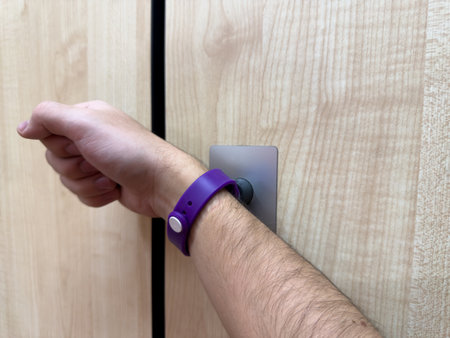 Use your wristband with your club bracelet to open your locker. Open door with keyless access after...