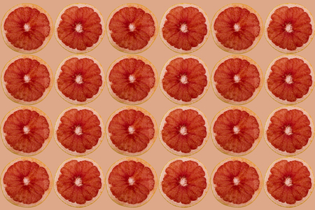 Sliced grapefruit backgroundの写真素材