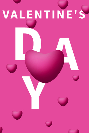 valentine day's heart shape balloons backgroundの写真素材