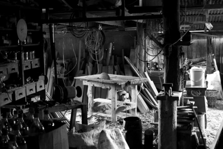 Small carpentry in black and white