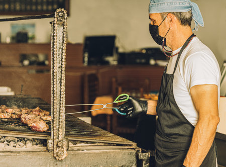 Chef in Face Mask Workingの写真素材