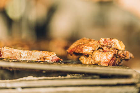 Cooking Meat in the Grillの写真素材