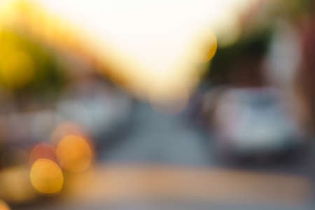 Blurred wallpaper of an urban scene with carsの写真素材