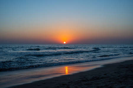 sunset at sea in Spainの写真素材