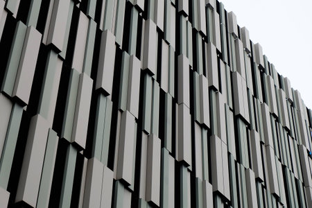 Modern Metal Building / Car Parkの写真素材