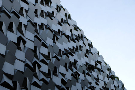 Modern Faceted Building / Car Parkの写真素材