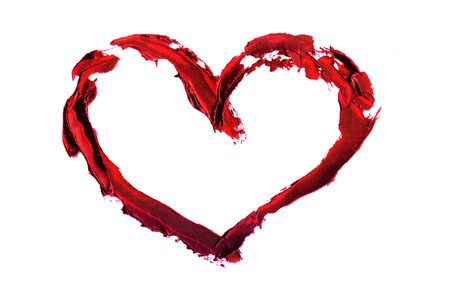 Hand drawn painted heart acrylic illustrationの写真素材