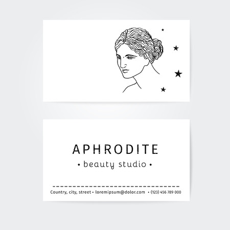 vector collection of business cards for beauty salon, hairdressers or plastic surgeryのイラスト素材
