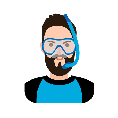 Diving design concept set with instructor equipment flatのイラスト素材